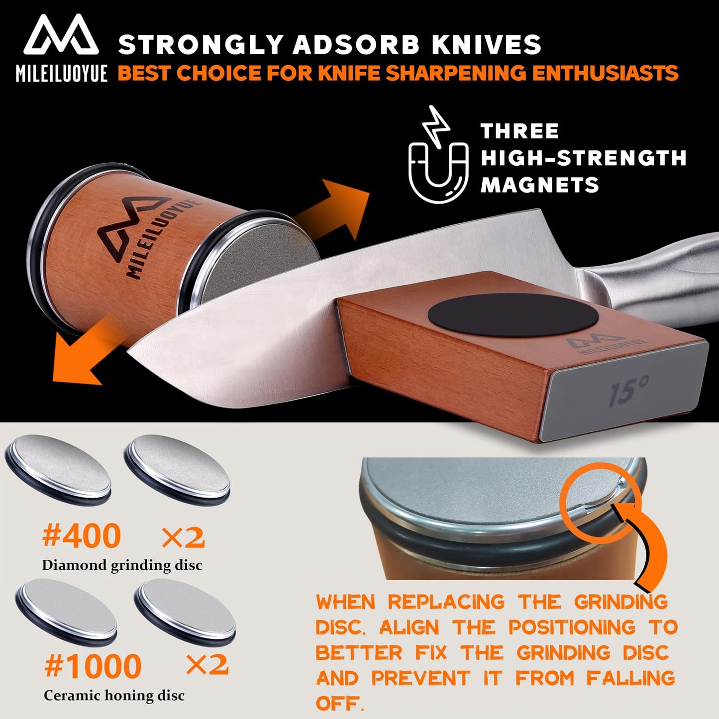 Knife Sharpener Tool 15°/20° Ceramic Rolling Kit