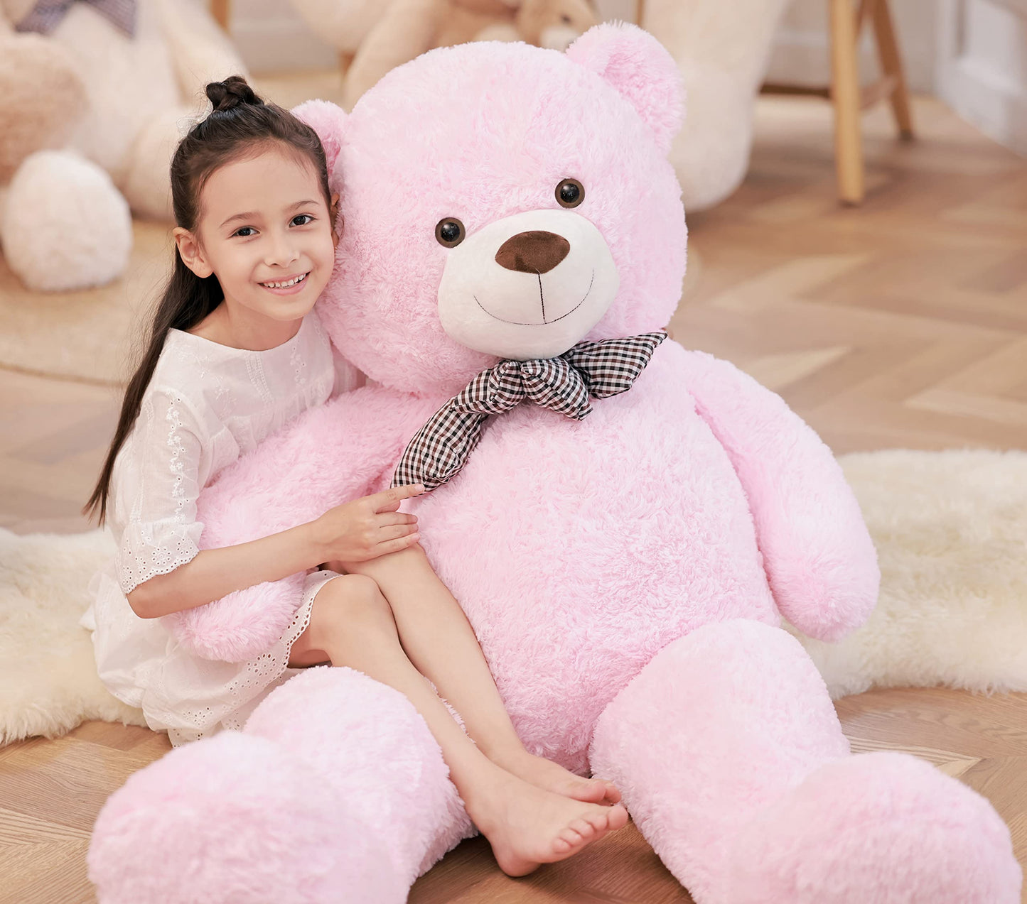 Giant 4Ft Pink Teddy Bear Perfect Gift for Her