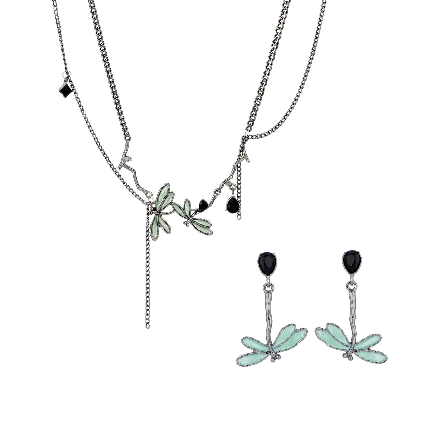 Black Dragonfly Clavicle Necklace