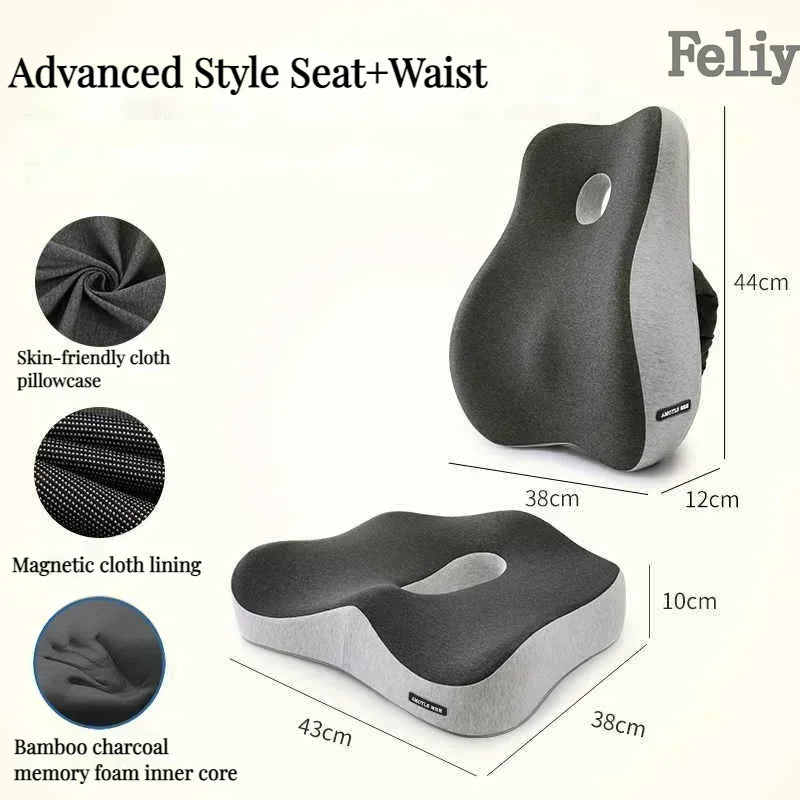 Memory Foam Seat & Lumbar Support Cushion