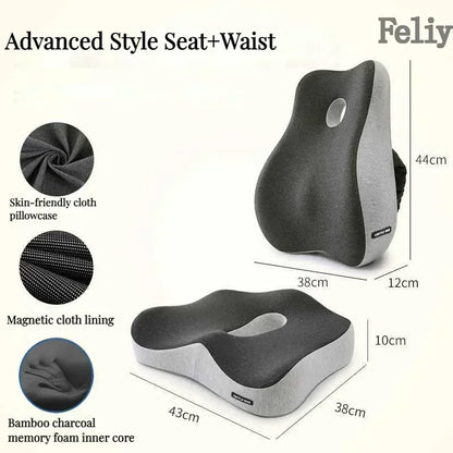 Memory Foam Seat & Lumbar Support Cushion