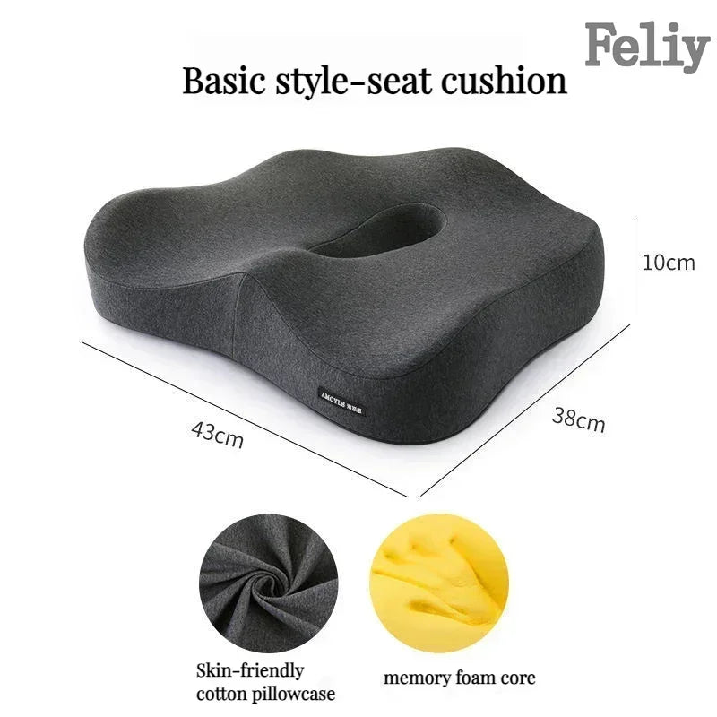 Memory Foam Seat & Lumbar Support Cushion