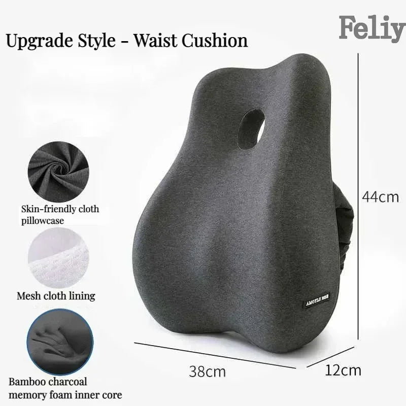 Memory Foam Seat & Lumbar Support Cushion